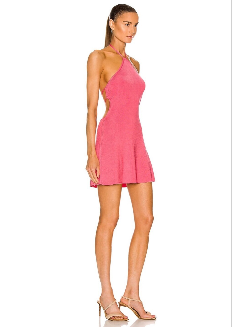CULT GAIA Leslie Knit Halter Dress In Pink Blossom Size L Org $318 - Picture 2 of 12
